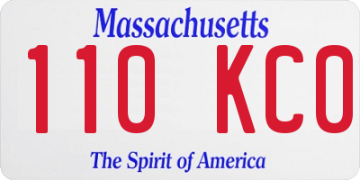 MA license plate 110KC0