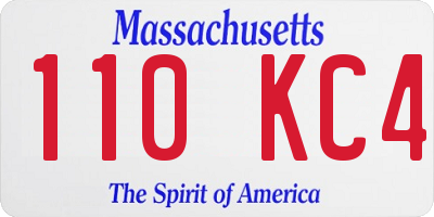 MA license plate 110KC4