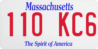MA license plate 110KC6