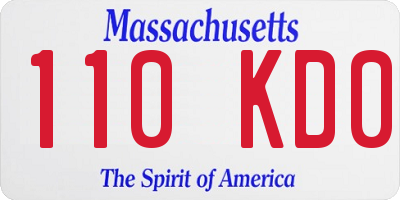 MA license plate 110KD0