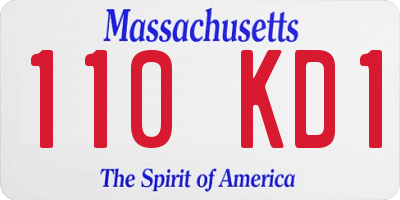 MA license plate 110KD1