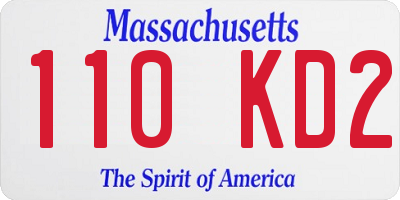 MA license plate 110KD2