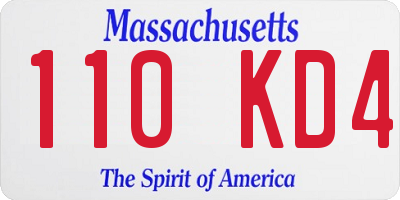 MA license plate 110KD4