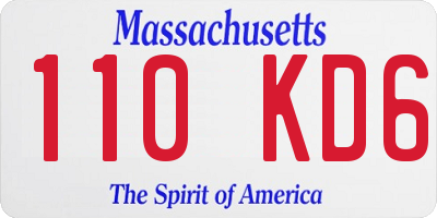 MA license plate 110KD6