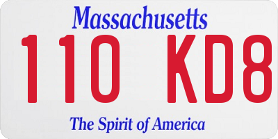 MA license plate 110KD8