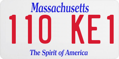 MA license plate 110KE1