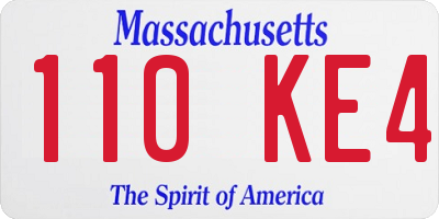 MA license plate 110KE4