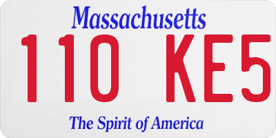 MA license plate 110KE5