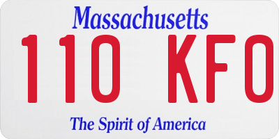 MA license plate 110KF0