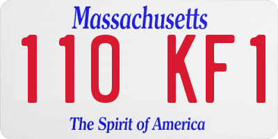 MA license plate 110KF1