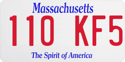 MA license plate 110KF5