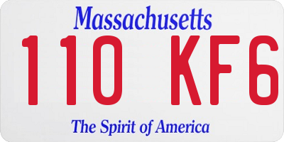 MA license plate 110KF6
