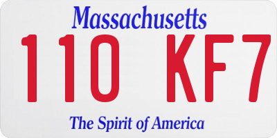 MA license plate 110KF7
