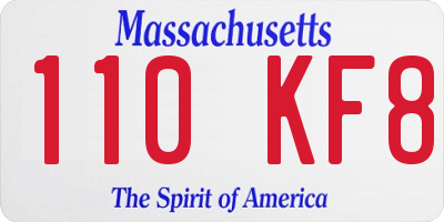 MA license plate 110KF8