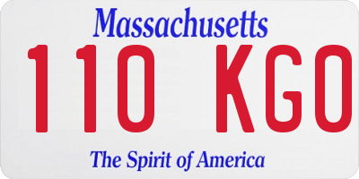 MA license plate 110KG0