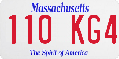 MA license plate 110KG4