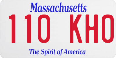 MA license plate 110KH0