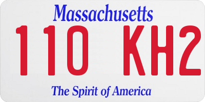 MA license plate 110KH2