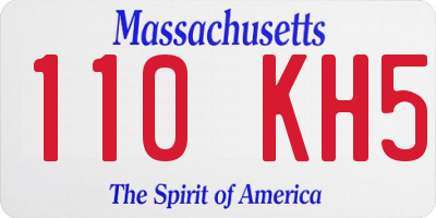 MA license plate 110KH5