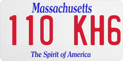 MA license plate 110KH6