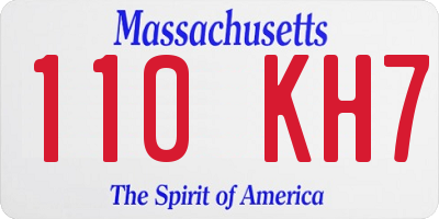 MA license plate 110KH7