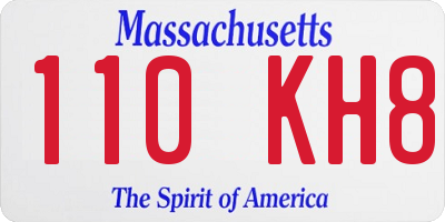 MA license plate 110KH8
