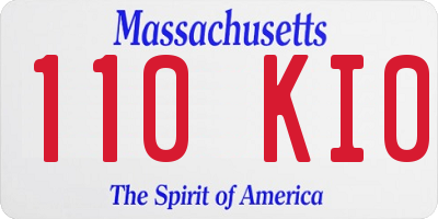 MA license plate 110KI0