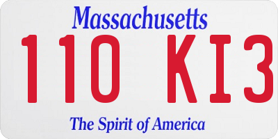 MA license plate 110KI3
