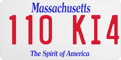 MA license plate 110KI4