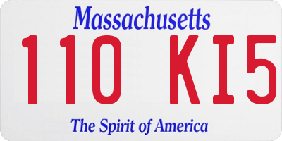 MA license plate 110KI5