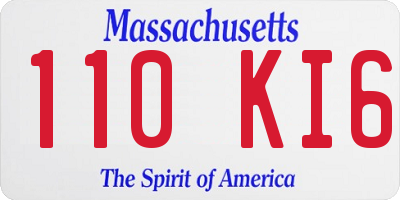 MA license plate 110KI6