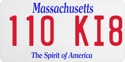 MA license plate 110KI8