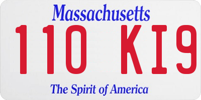 MA license plate 110KI9
