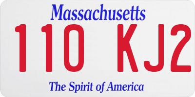 MA license plate 110KJ2