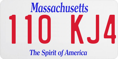 MA license plate 110KJ4