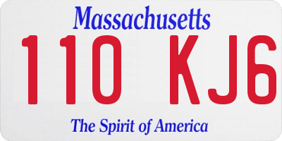 MA license plate 110KJ6