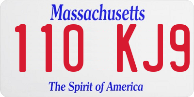 MA license plate 110KJ9