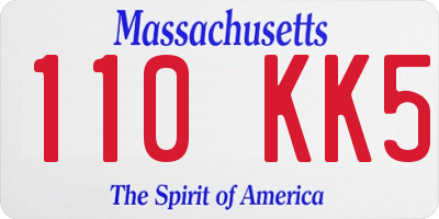 MA license plate 110KK5