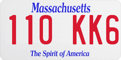 MA license plate 110KK6