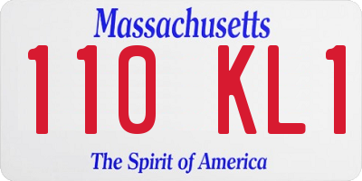 MA license plate 110KL1