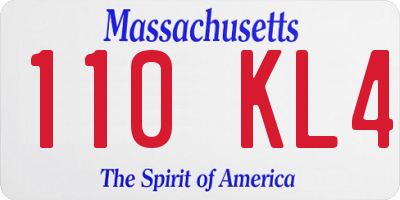 MA license plate 110KL4