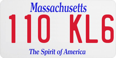 MA license plate 110KL6
