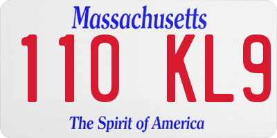 MA license plate 110KL9