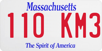 MA license plate 110KM3