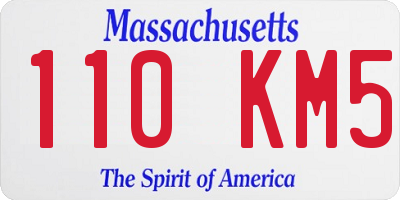 MA license plate 110KM5