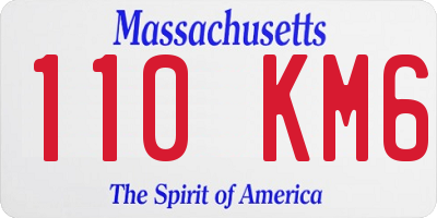 MA license plate 110KM6