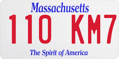 MA license plate 110KM7