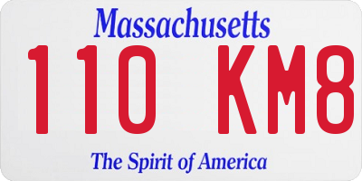 MA license plate 110KM8