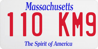 MA license plate 110KM9