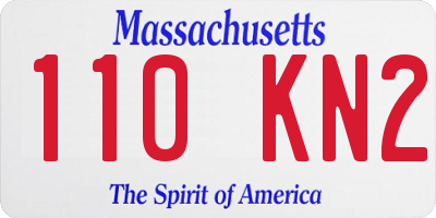MA license plate 110KN2